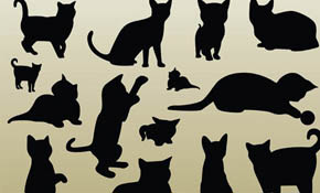 Cats Vectors Silhouettes
